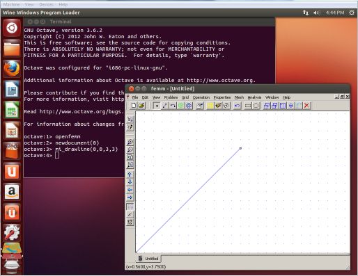 OctaveFEMM on Ubuntu Screenshot