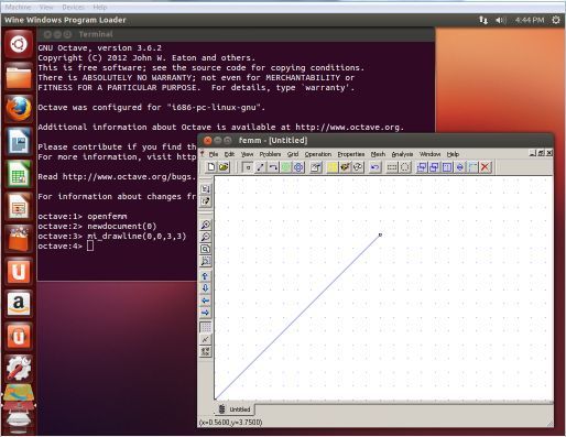 OctaveFEMM on Ubuntu Screenshot OctaveFEMM on Ubuntu Screenshot