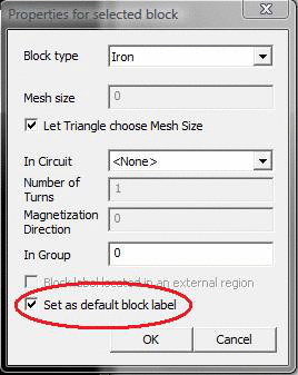 Default Block Label Checkbox on Block Label Properties Dialog