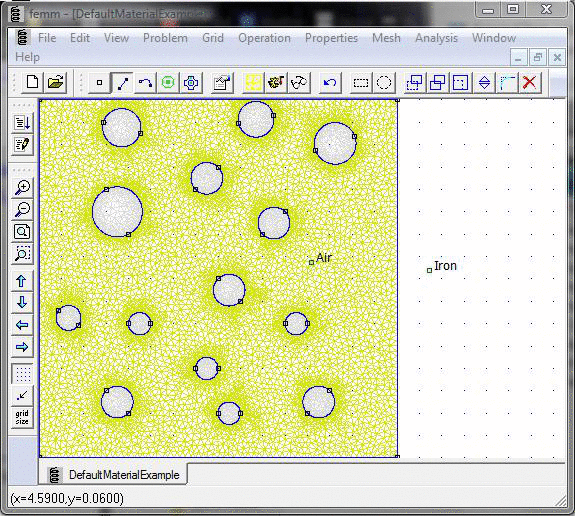 Problem Domain Employing Default Material Definition