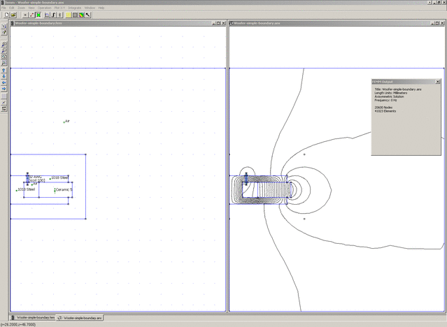 Woofer problem setup with square boundary